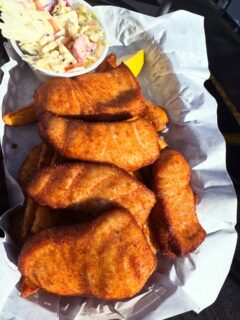 FRESH Sturgeon Fish n Chips! Pictured in Original Breading! $32