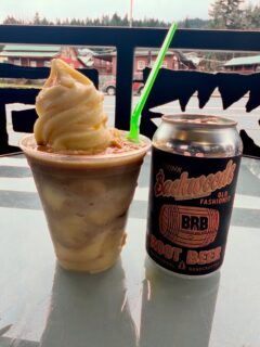 Not your average rootbeer float but still dang tasty!! Vanilla frozen yogurt with backwoods old fashioned rootbeer!! $8
